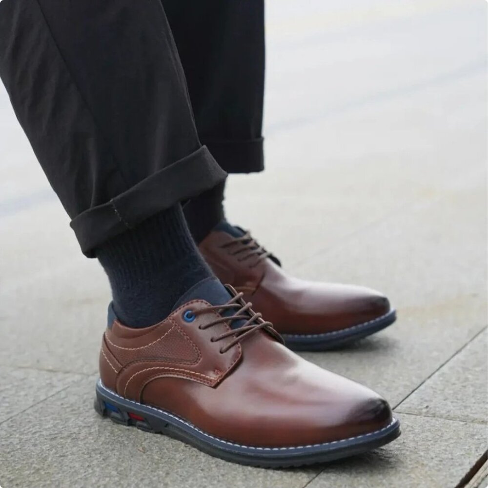 NWOT Gatsby Lisse Brown Leather Oxford Dress Shoes Mens 11 Business Comfort